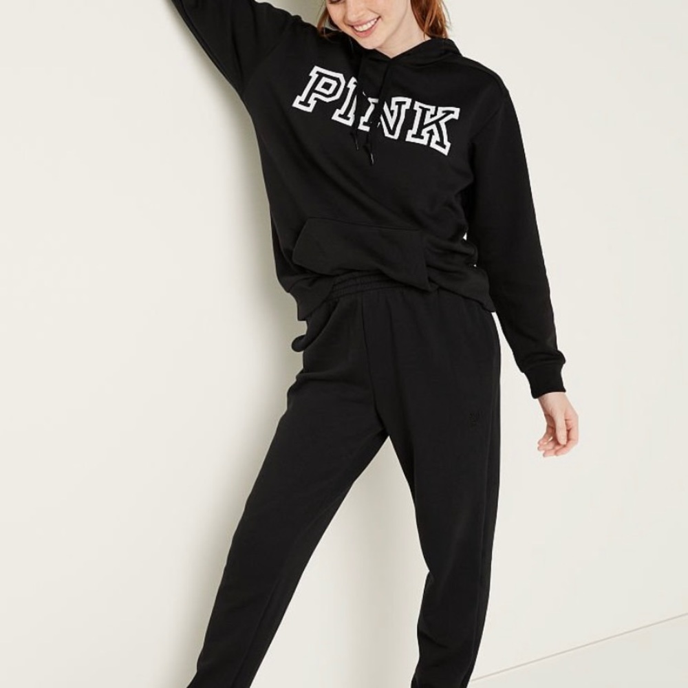 Pink high waisted campus joggers
